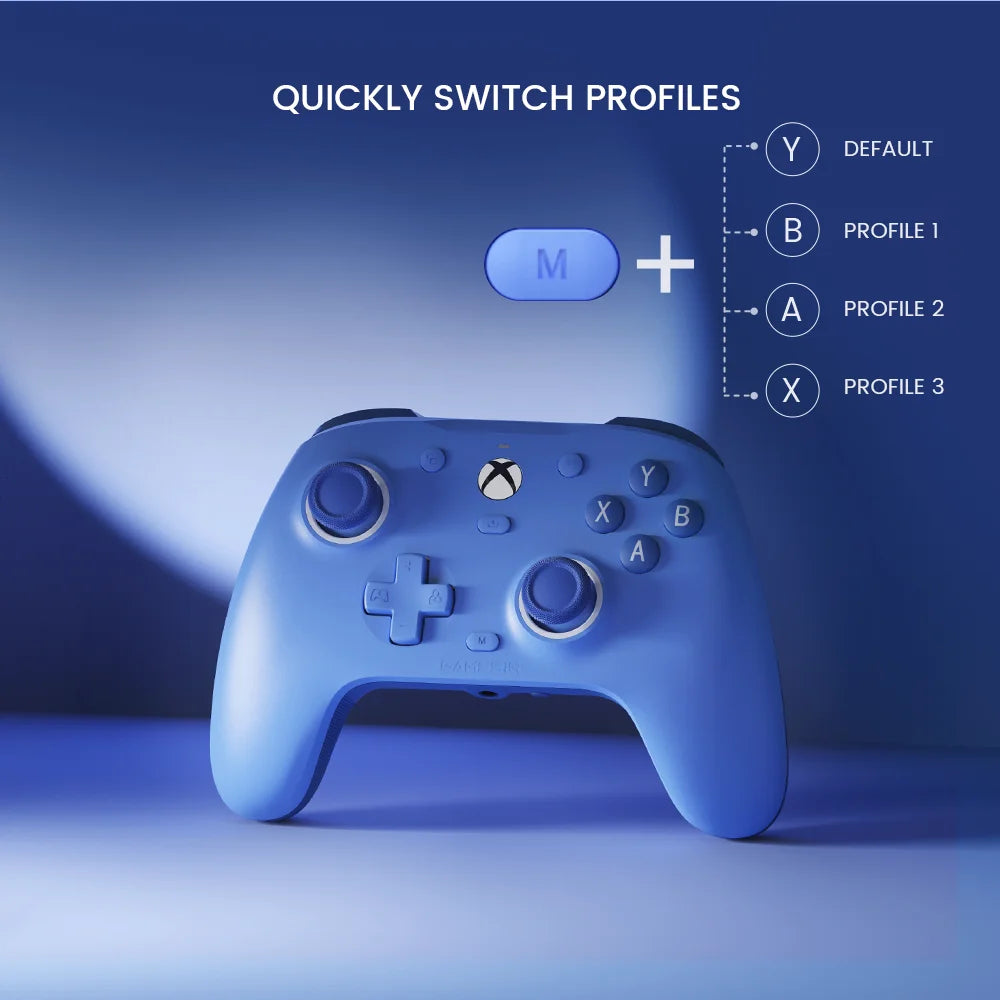 G7 SE Wired Gamepad - Standard Controller for PC & Xbox, Magnetic, Laser Engraved, Blue Version with Hall